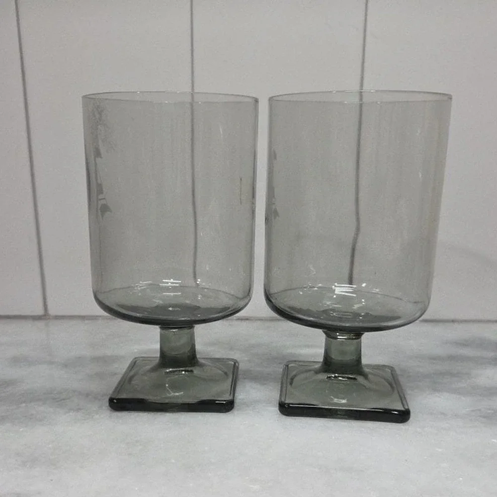 Federal Glass Nordic Midnight Juice Glasses, Set of 2, Square Base, 